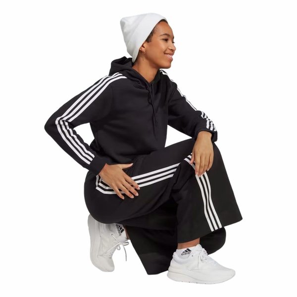 Bluza damska Essentials 3-Stripes French Terry Crop Hoodie Adidas - czarna