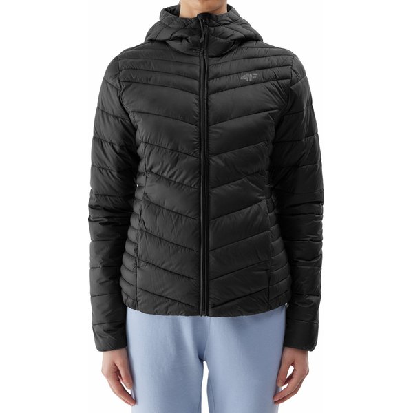 Kurtka puchowa damska 4FWSS24TDJAF351 4F - głęboka czerń