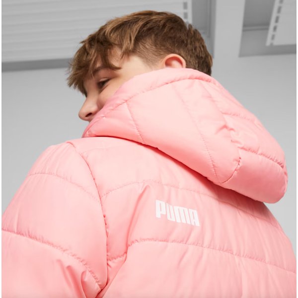Kurtka juniorska ESS Hooded Padded Puma - różowa