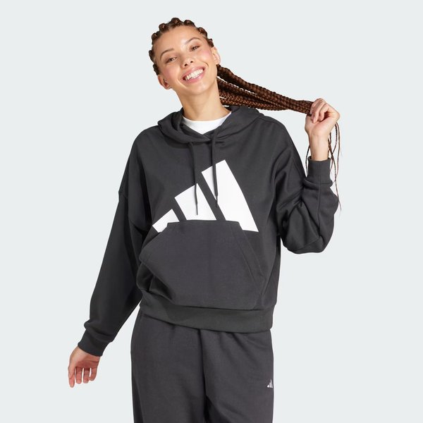Bluza damska Essentials Big Loog French Terry Loose Adidas - black/white