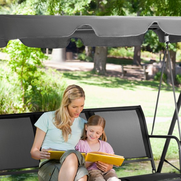 Huśtawka ogrodowa 3-osobowa z daszkiem Outtec