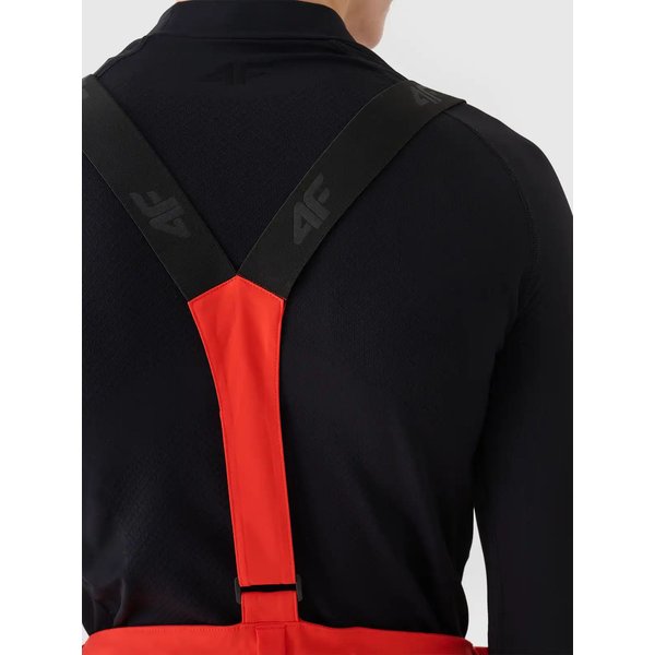 Spodnie narciarskie męskie na szelkach TFTRM0756 4F - czerwony