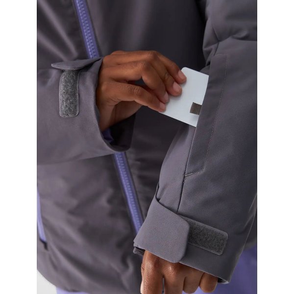 Kurtka narciarska dziewczęca TTJAF541 4F - szary