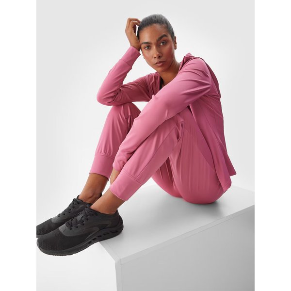 Spodnie dresowe damskie TFTRF689 4F - ciemny róż