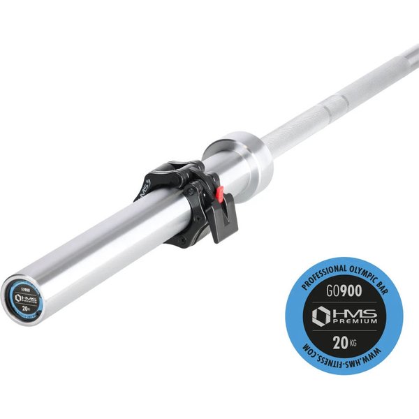 Gryf olimpijski prosty GO900 220cm 50mm z zaciskami ZG1500 HMS Premium