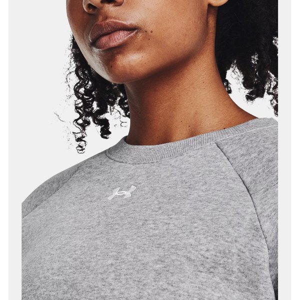 Bluza damska Rival Fleece Crew Under Armour - Mod Gray Light Heather/White
