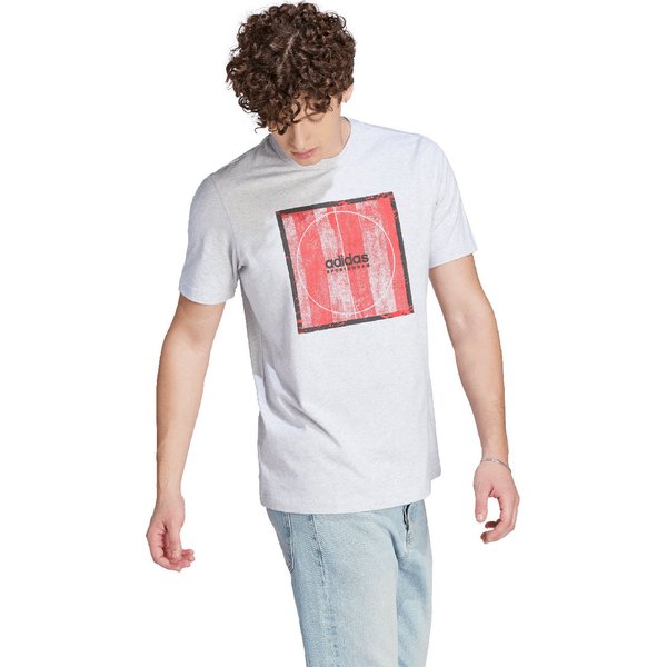 Koszulka męska Tiro Box Graphic Adidas - jasnoszara