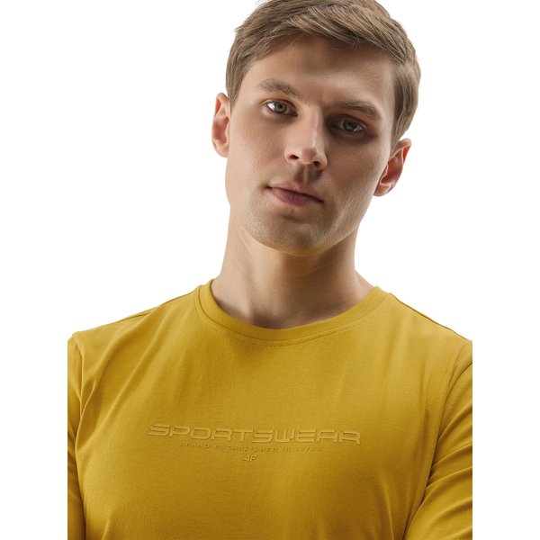 Koszulka męska 4FWSS24TTSHM1156 4F - żółty