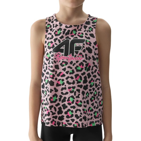 Bezrękawnik dziewczęcy 4FJWSS24TTSHF1141 4F - jasny róż allover