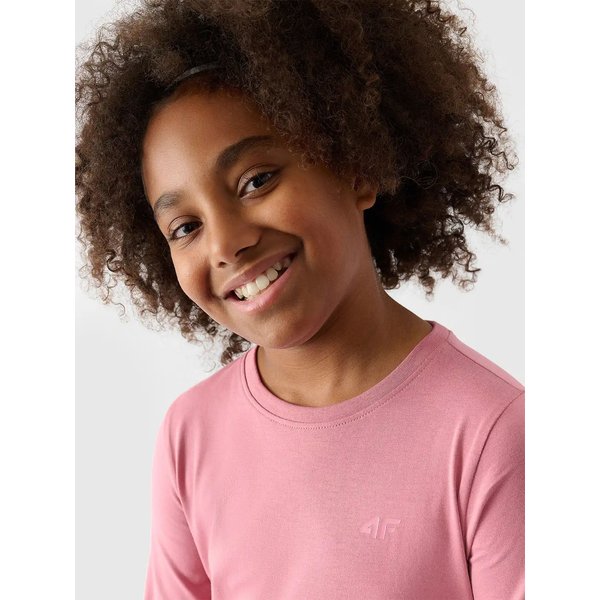 Longsleeve dziewczęcy 4FJWMM00TLONF318 4F - jasny róż