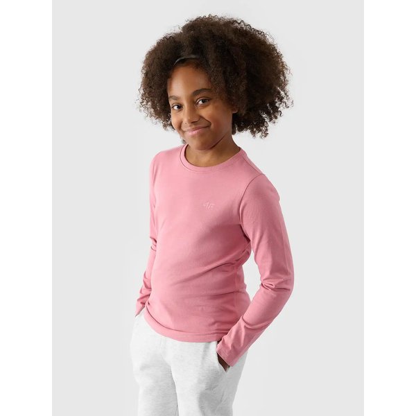 Longsleeve dziewczęcy 4FJWMM00TLONF318 4F - jasny róż