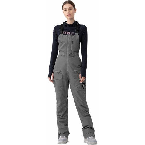 Spodnie snowboardowe damskie na szelkach 4FAW23TFTRF392 4F