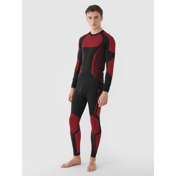 Spodnie termoaktywne męskie USEAM166 4F - czerwony