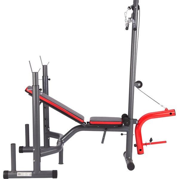 Ławka do ćwiczeń pod sztangę z wyciągiem górnym LS7206 HMS