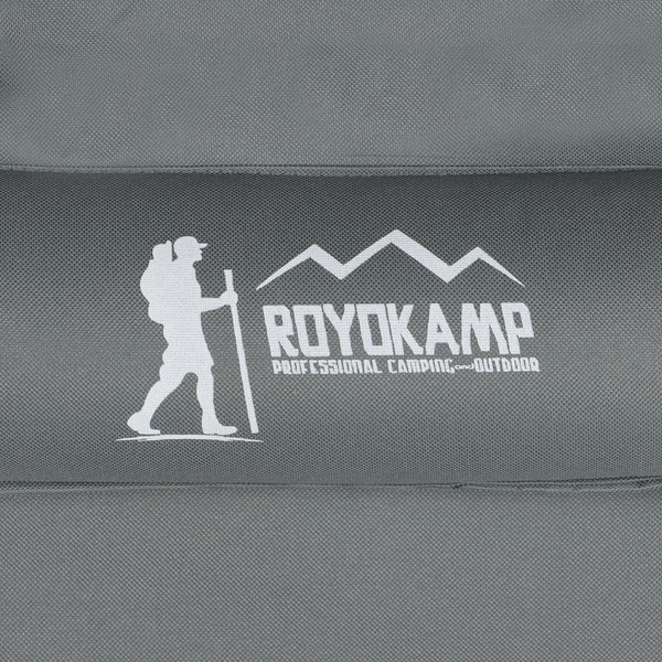 Krzesło turystyczne składane z zagłówkiem Royokamp - szare