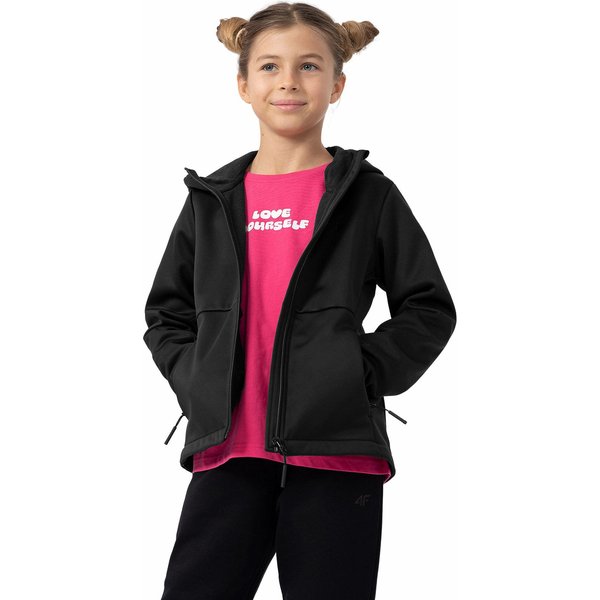 Softshell dziewczęcy 4FJAW23TSOFF163 4F - czarny