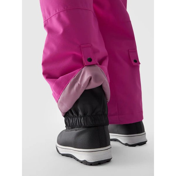 Spodnie narciarskie dziewczęce na szelkach TFTRF659 4F - różowy