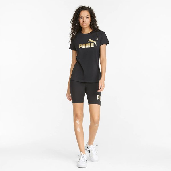 Koszulka damska ESS+ Metallic Logo Tee Puma - czarna/złota