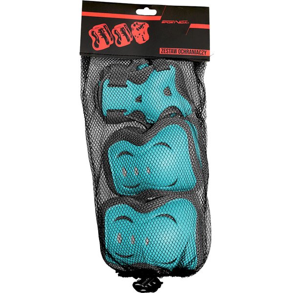 Zestaw ochraniaczy Multi 3szt. Sportvida - turkusowy/szary