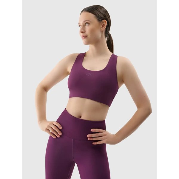 Biustonosz sportowy damski USBAF152 4F - ciemny fiolet