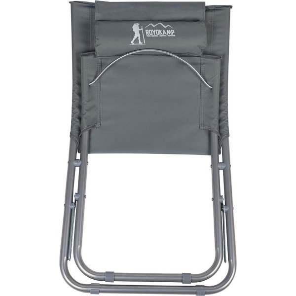 Krzesło turystyczne składane z zagłówkiem Royokamp - szare