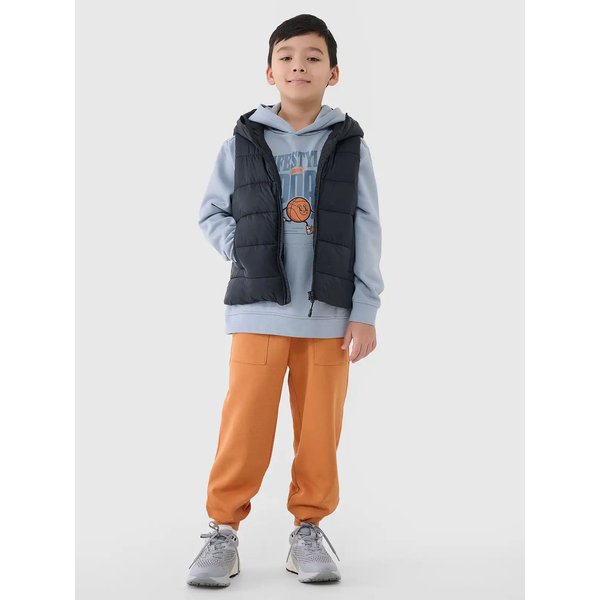 Kamizelka puchowa chłopięca TVJAM169 4F - głęboka czerń