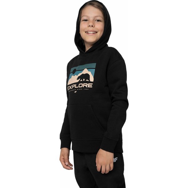 Bluza chłopięca 4FJSS23TSWSM241 4F - czarna