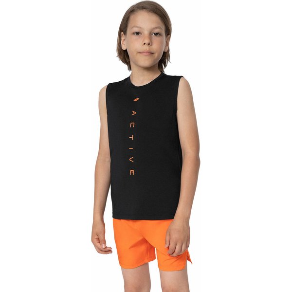 Spodenki chłopięce 4FJSS23TFSHM151 4F - pomarańczowe