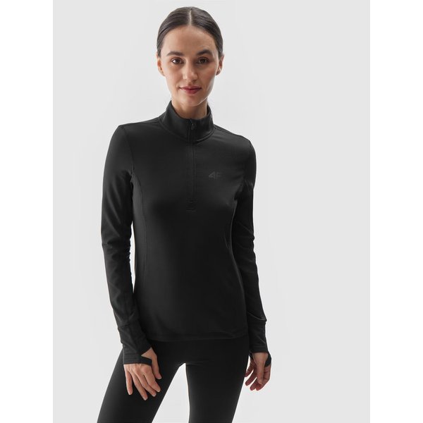 Bluza polarowa damska UBRUF079 4F - głęboka czerń