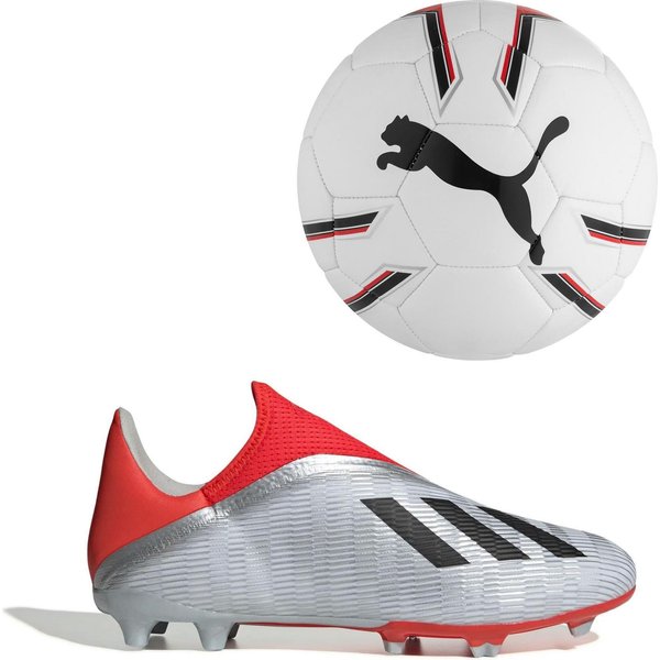 Zestaw: buty piłkarskie korki X 19.3 LL FG Adidas + piłka Pro Training MS 5 Puma