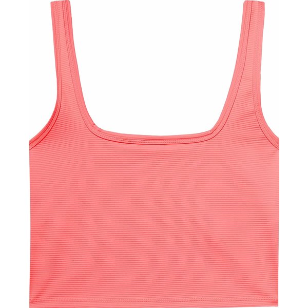 Bezrękawnik, crop top damski 4FWSS24TSLEF072 4F - koral neon