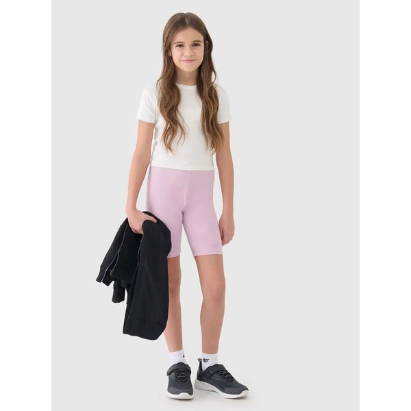 Legginsy, kolarki dziewczęce TSTIF014 4F - jasny róż