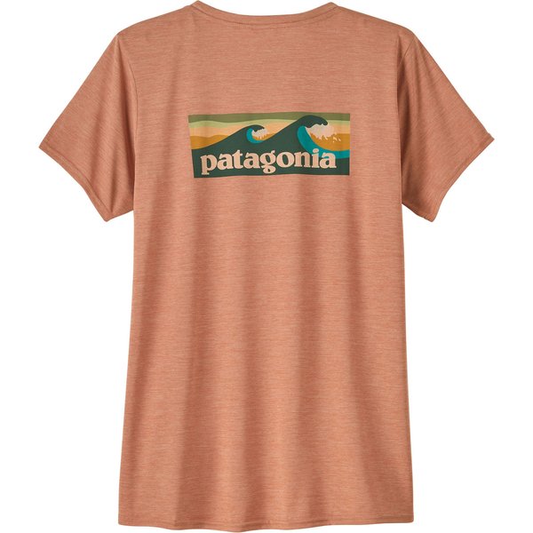 Koszulka damska Capilene Cool Daily Graphic Design Patagonia - Boardshort Logo: Terra Pink X-Dye