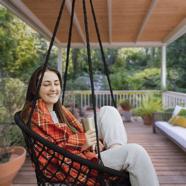 Huśtawka bocianie gniazdo boho XXL Luna Outtec - black