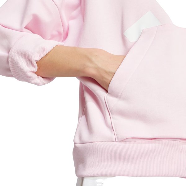Bluza damska Essentials Big Loog French Terry Loose Adidas - Clear Pink/White