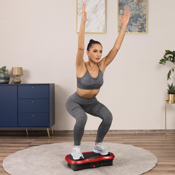 Platforma wibracyjna z pilotem Gymtek - czerwona