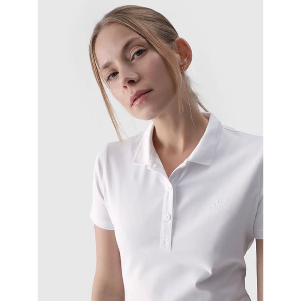Koszulka damska polo 4FWMM00TPTSF317 4F - biały