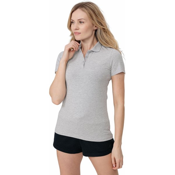 Koszulka damska polo H4Z22 TSD356 4F - szara