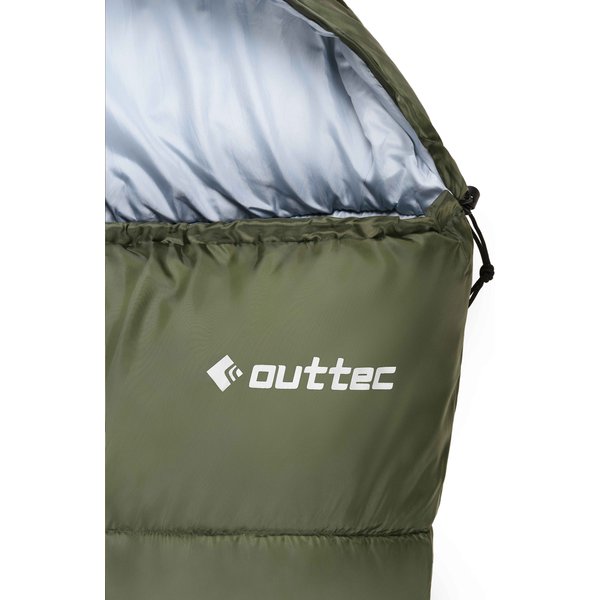 Śpiwór z kapturem Mumia Explorer, ciepły, całoroczny Outtec - zielony