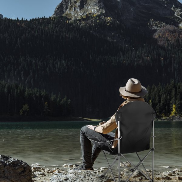 Krzesło turystyczne składane z pokrowcem Outtec - czarne