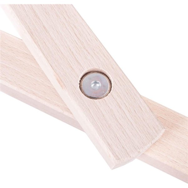 Leżak składany drewniany Springos - czerwony/pasy