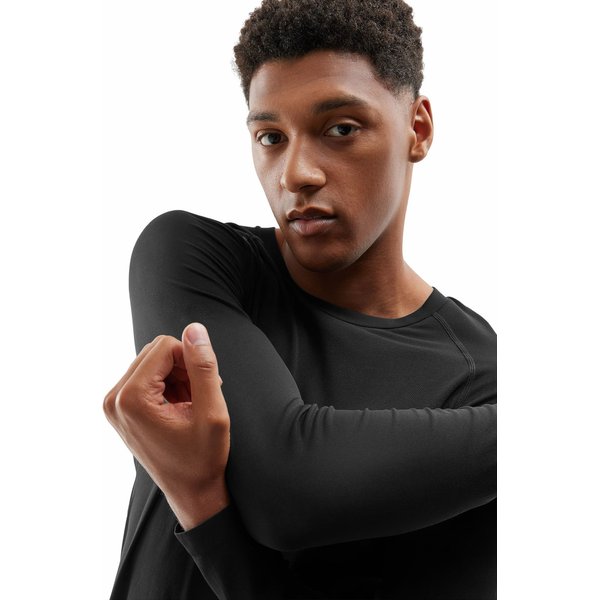 Longsleeve męski 4FAW23TFLOM155 4F - głęboka czerń