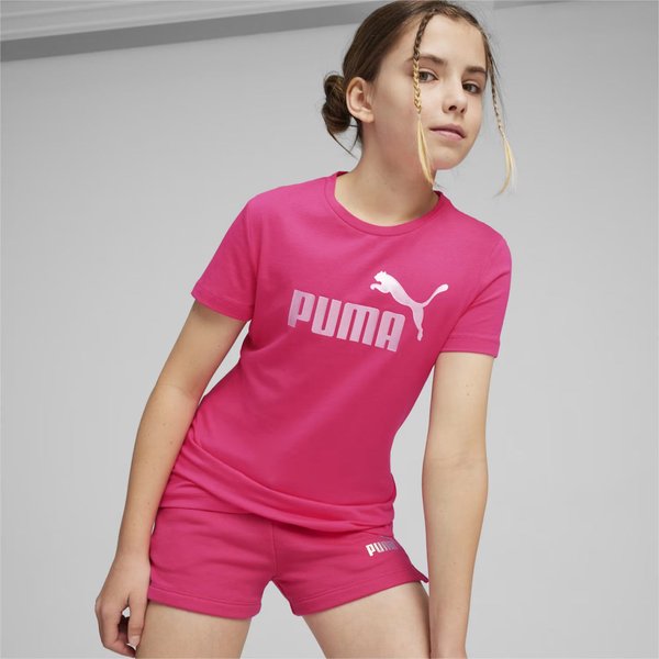 Koszulka juniorska ESS+ Logo Tee Puma - różowa