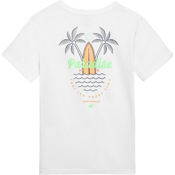 Koszulka chłopięca 4FJWSS24TTSHM1130 4F - biały
