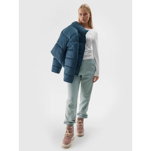 Kurtka puchowa damska TDJAF469 4F - morska zieleń