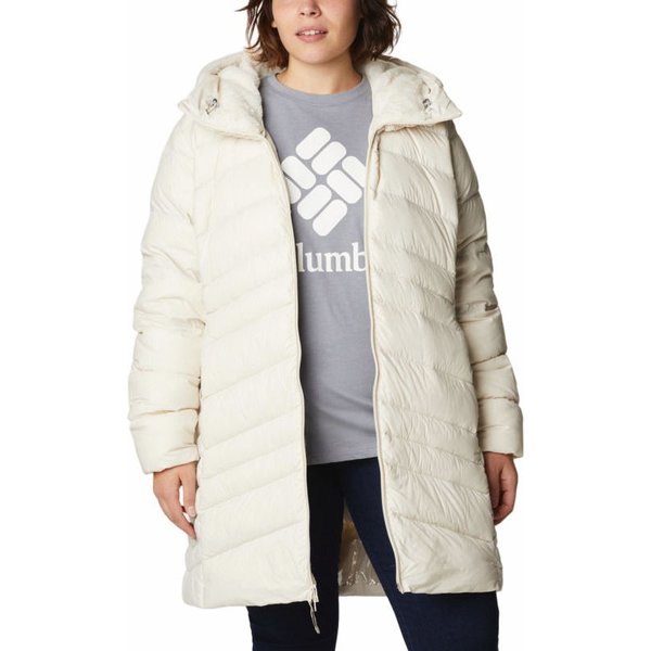 Płaszcz puchowy damski Autumn Park Down Mid Columbia - Chalk