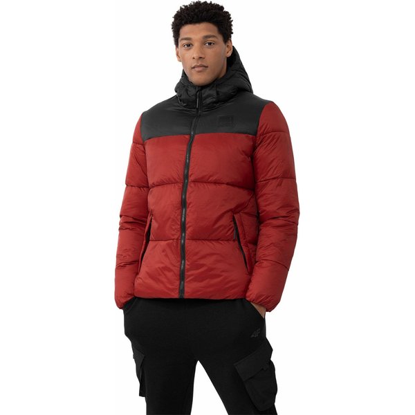 Kurtka puchowa męska 4FAW23TDJAM243 4F - ciemna czerwień