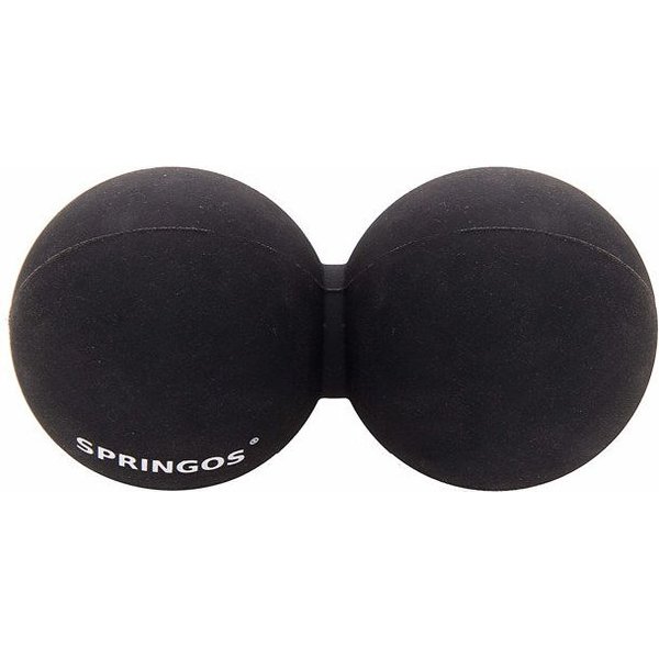 Piłka do masażu lacrosse podwójna 13x6,5cm Springos - czarna