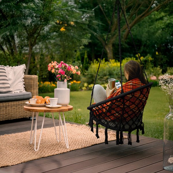 Huśtawka bocianie gniazdo boho XXL Luna Outtec - black