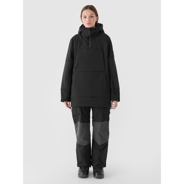 Kurtka snowboardowa damska TTJAF585 4F - głęboka czerń